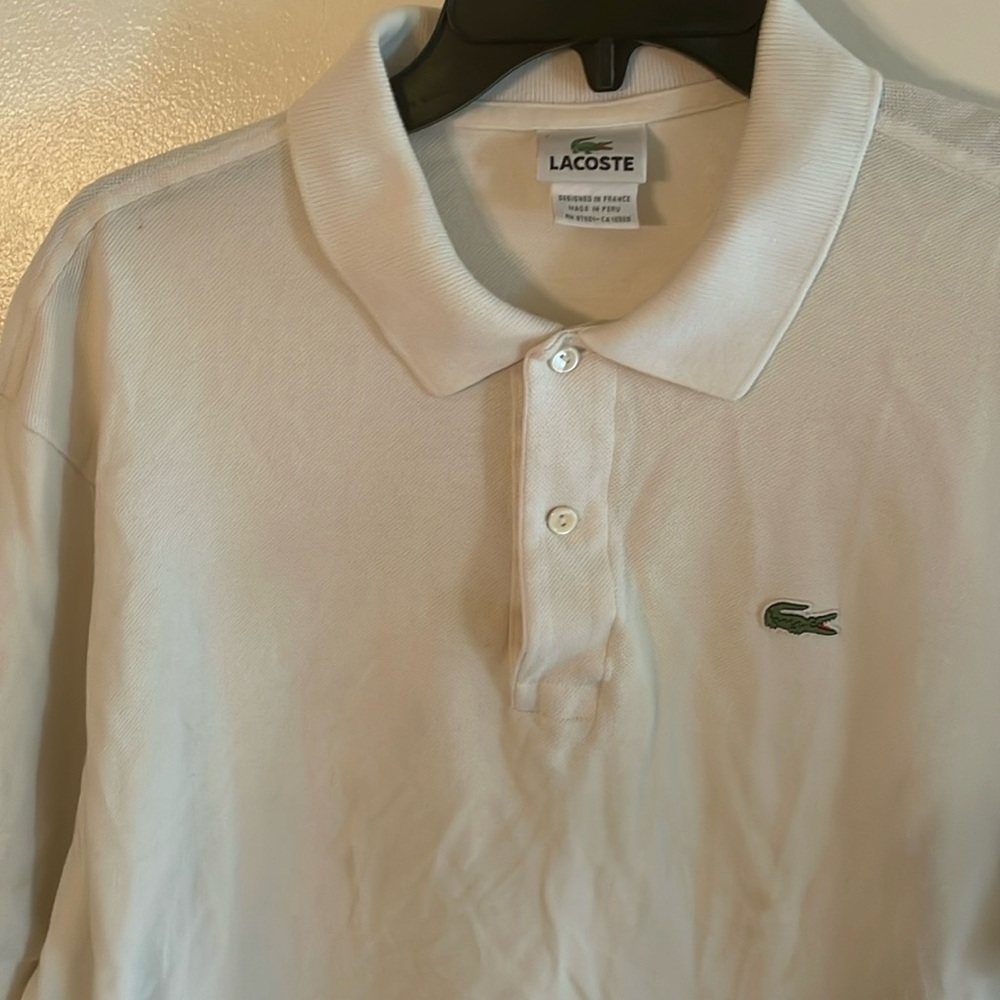 Lacoste polo size 7 white